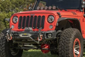 Jeep Wrangler JK Bumper - Front - Rugged Ridge - Arcus Stubby with Tray & Hooks - Satin Black - 2018
